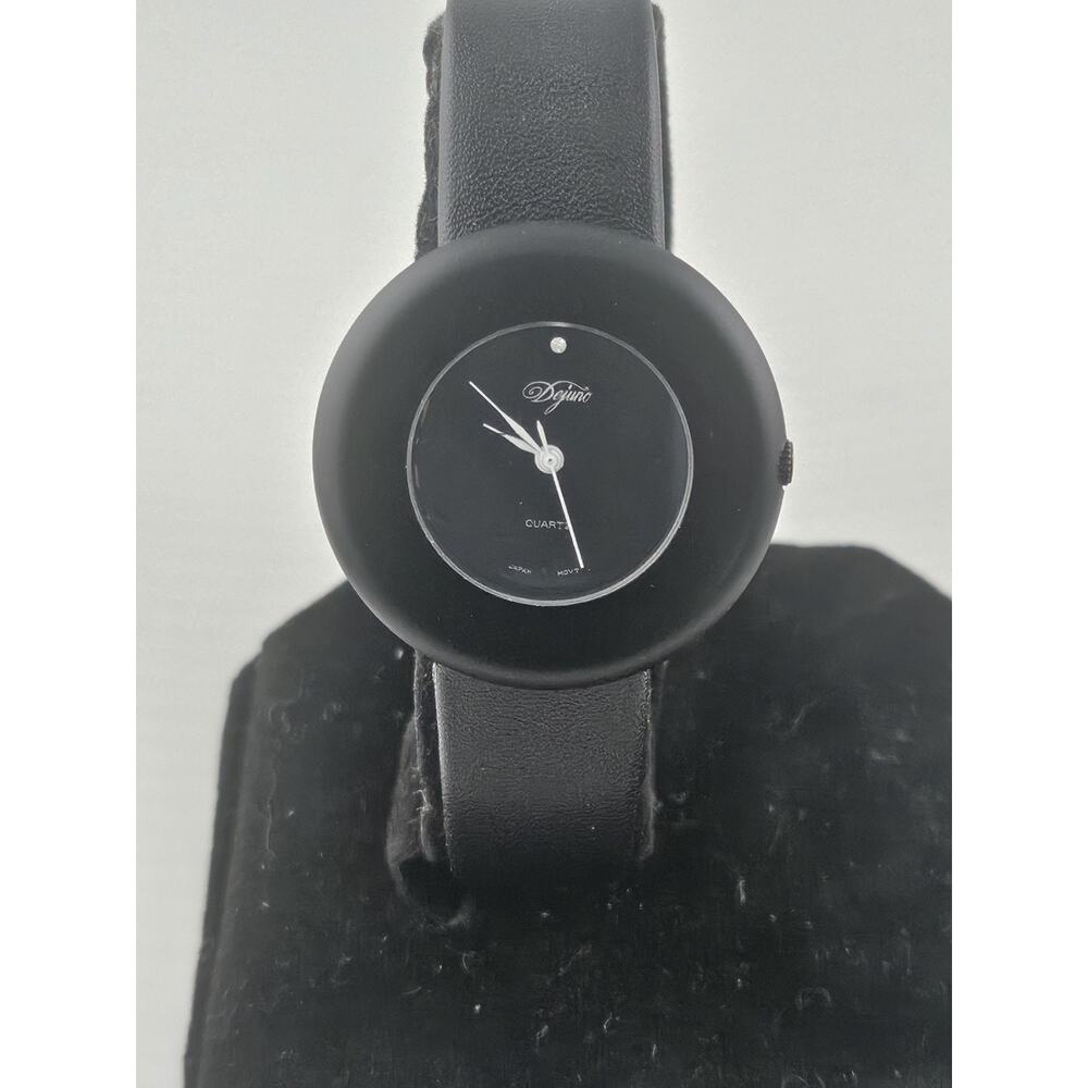 Dejuno Ladies Quartz Watch Black On Black New Battery & Band Running